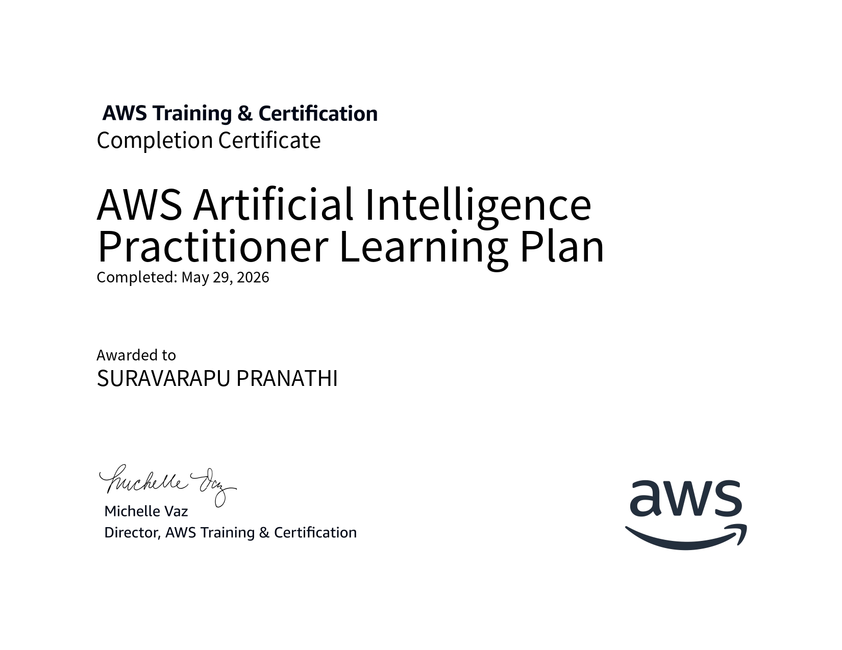 AWS Artificial Intelligence Practitioner